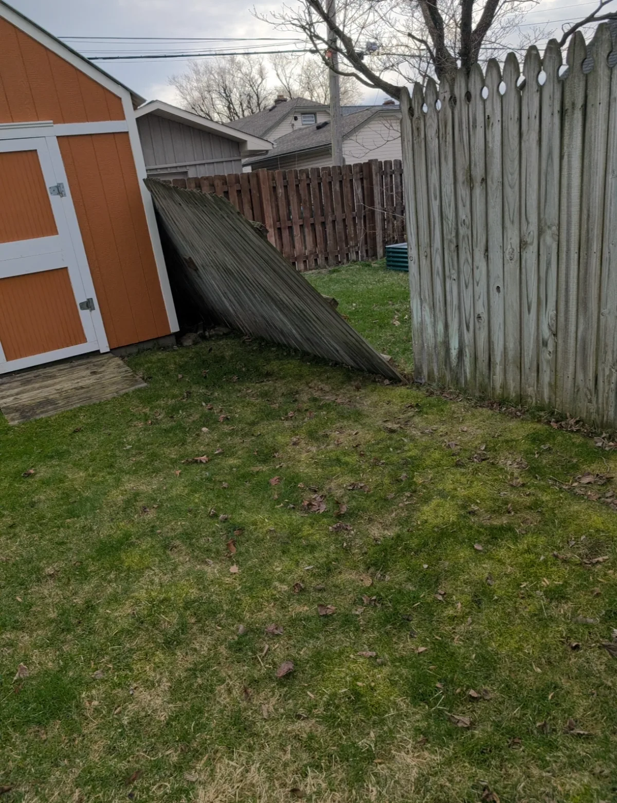 Before: collapsed wooden fence